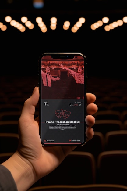 Мокет смартфона Всемирного дня театра