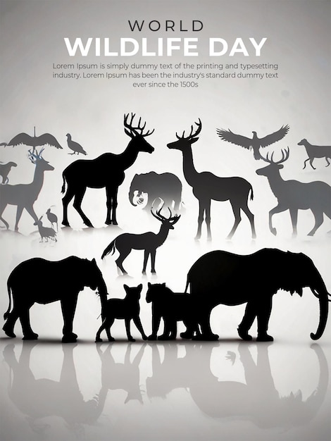 PSD world wildlife day background