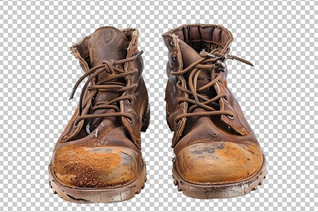 PSD wornout shoes on transparent background