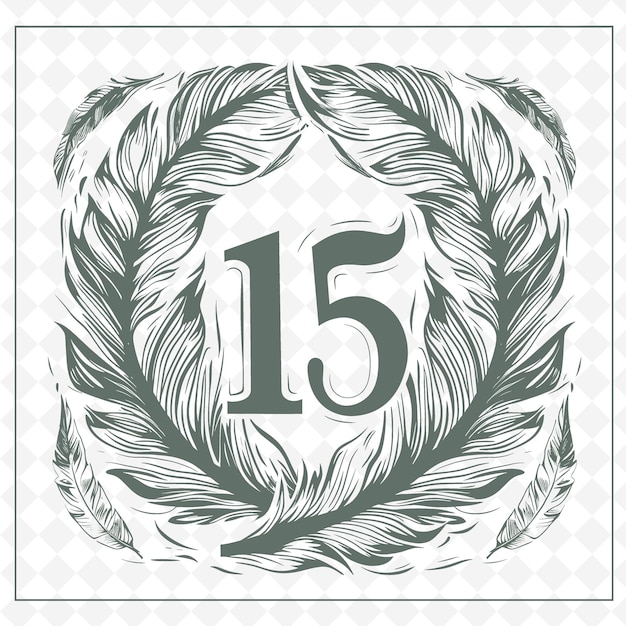 PSD a wreath with the number 15 on it