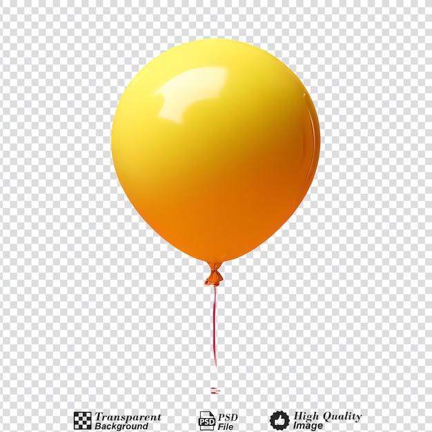 yellow balloon isolated on transparent background