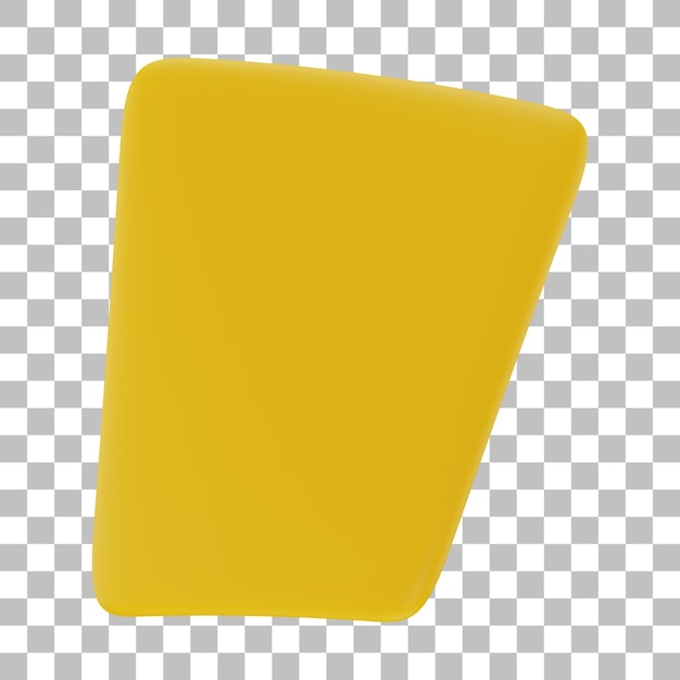 Yellow Card 3D Illustration