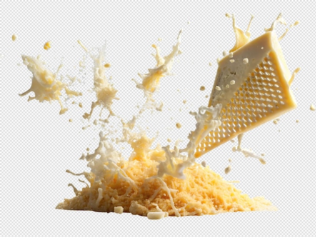 PSD yellow cheese splash with transparent background