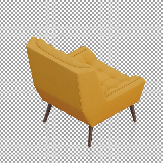 Yellow isometric armchair