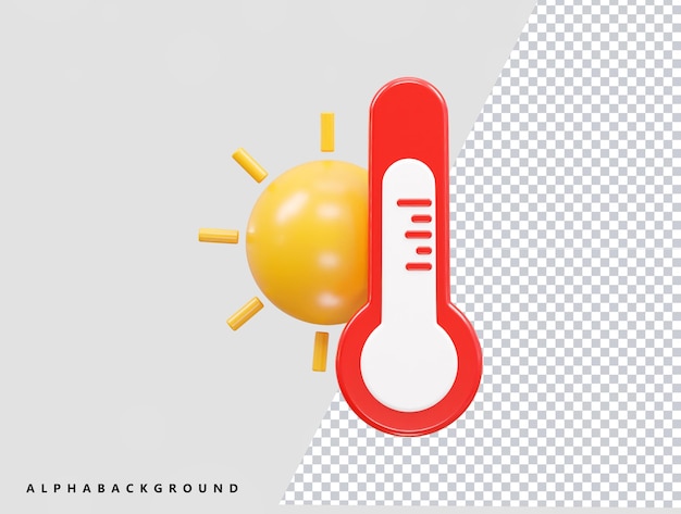 PSD a yellow and red temperature temperature with thermometer on the bottom