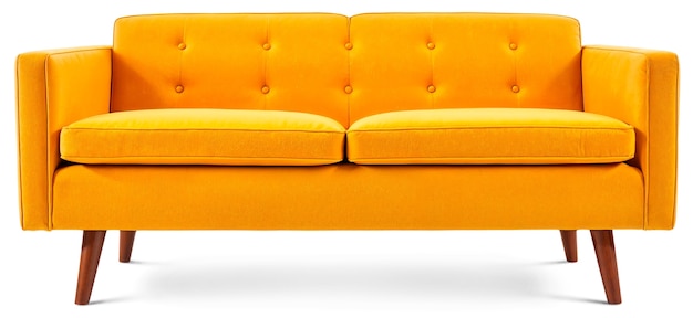 Yellow sofa isolated