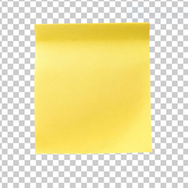 PSD yellow sticky post it note on transparent background