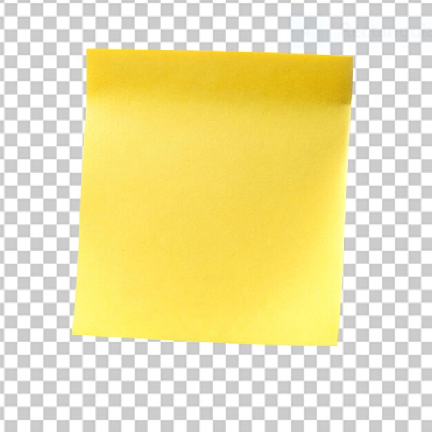 PSD yellow sticky post it note on transparent background