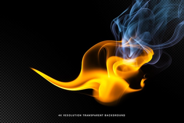 PSD yellow transparent fire flame