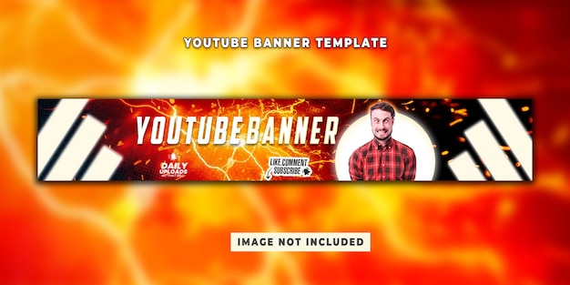 PSD youtube cover design art and social media banner premium psd template