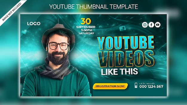 Yutube thumbnail and web banner premium psd template