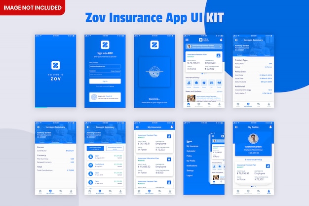 Zov Insurance App UI Kit