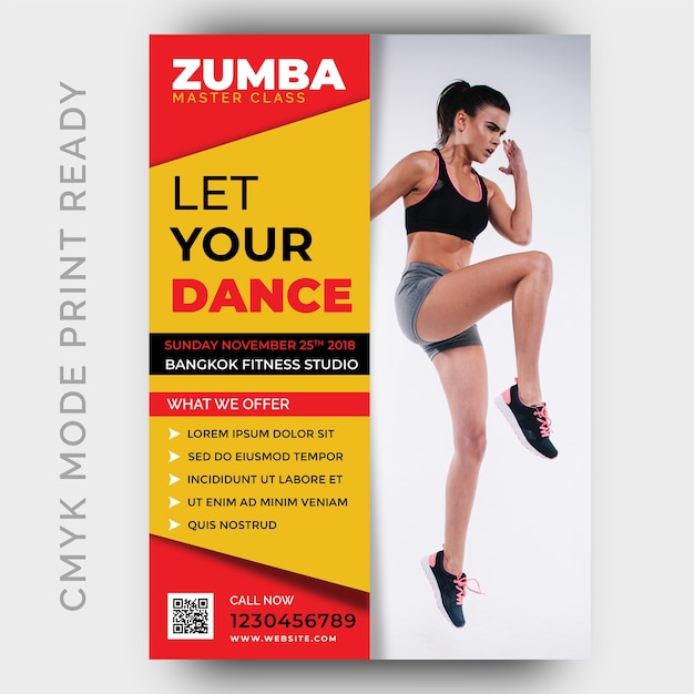 Zumba Dance Fitness GYM Flyer Design Template