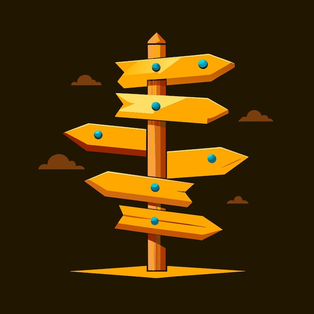 Vector 10 signposts pointing every direction vector illustration