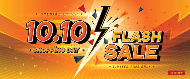 1010 Shopping Day Flash Sale Banner Template design special offer discount Shopping banner template