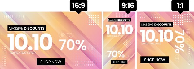 Vector 1010 shopping day sale poster or flyer design 1010 flash sale online banner special discounts