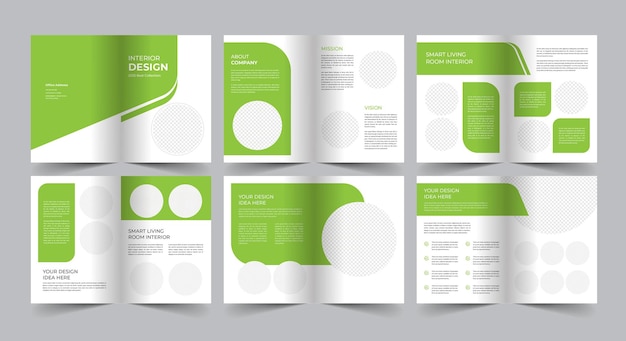 Vector 12 page interior brochure template