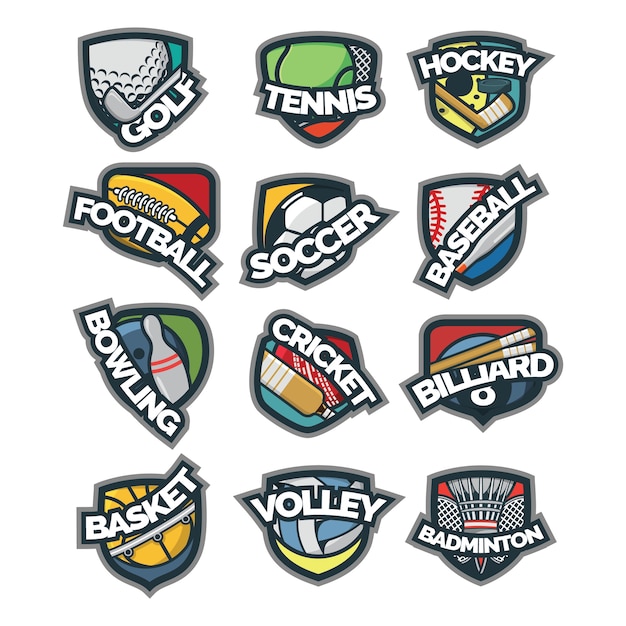 12 Sport logo vector illustration