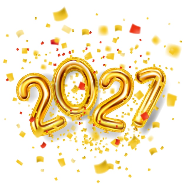 2021 Happy New Year decoration holiday background Gold