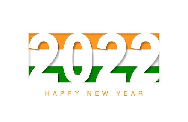 2022 happy new year in india flag