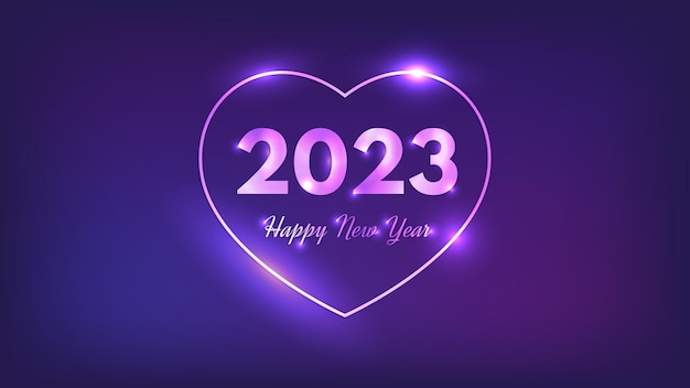 2023 Happy New Year neon background