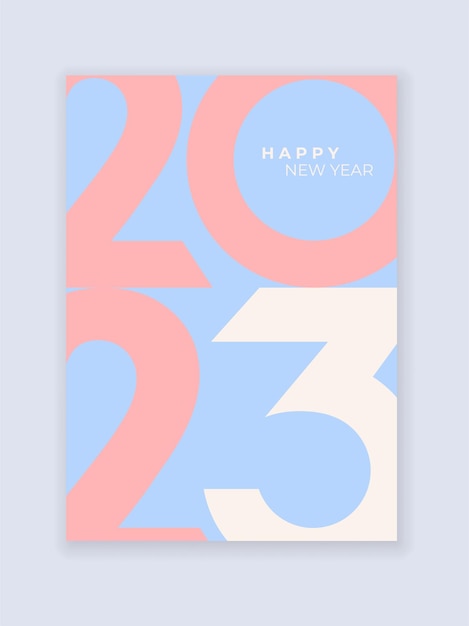 2023 New year minimalistic poster set Vector pastel cover Merry Christmas and Happy New Year Design templates for typography Vector illustration concept