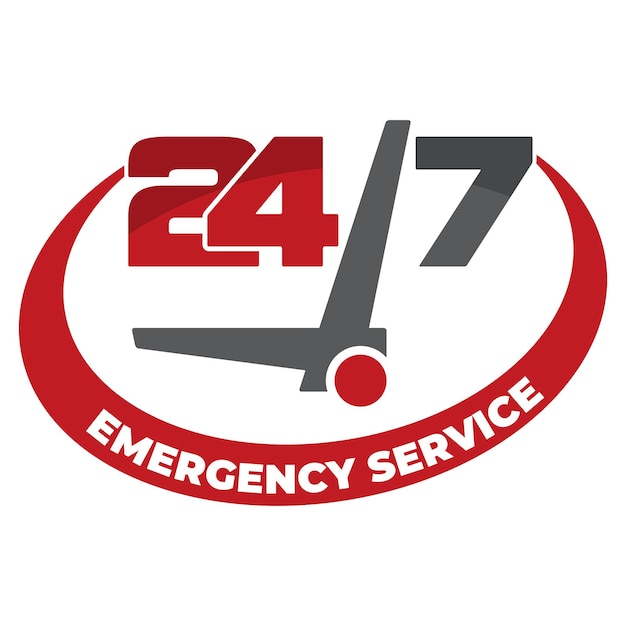 Vector 247 hour emergency service label design