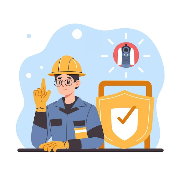 2d vector illustration safety Civil protection and safety when working and taking safety