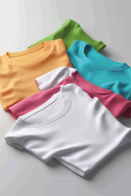 Vector 3 d render of colorful t shirts3 d render of colorful t shirtsblank white shirt for design