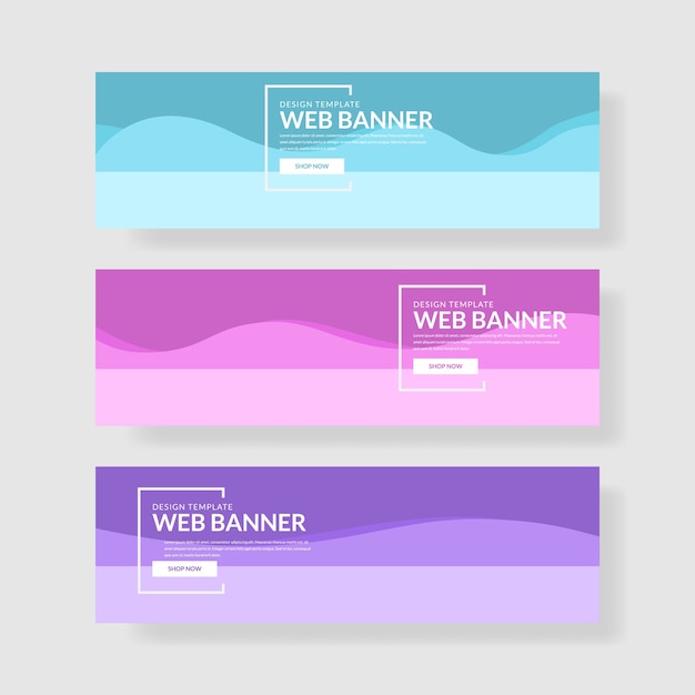 3 Set Pastel Color Banner