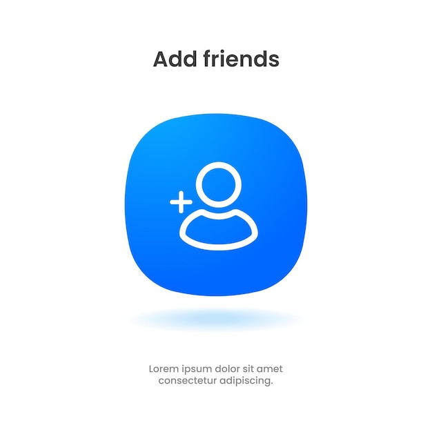 3D add friend, people, contact icon sign pictogram symbol for mobile app, website, UI UX GUI.