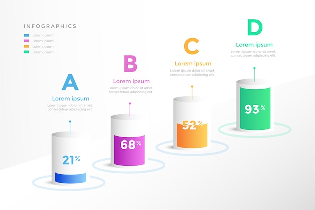 Vector 3d bars infographic concept