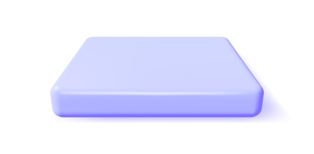 3D Blue Square Podium Isolated