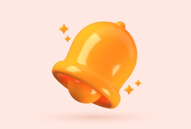 3D calendar notification bell icon with floating speech bubbles