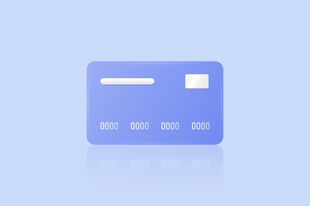 3D credit card icon Financial security for online shopping Online payment with credit card Payment protection 3d vector illustration