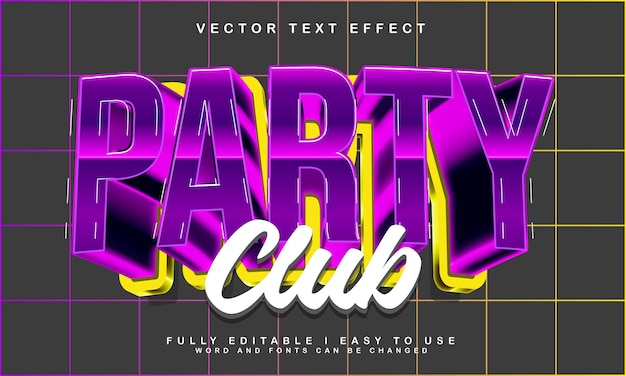 Vector 3d editable text effect style