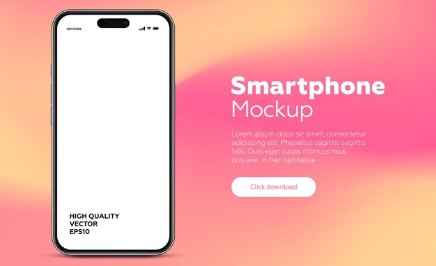 3d high quality smartphone mockup with different angle and isolated background for show mobile app