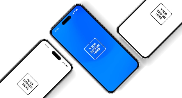 3d high quality smartphone mockup with different angles and isolated background for show mobile app