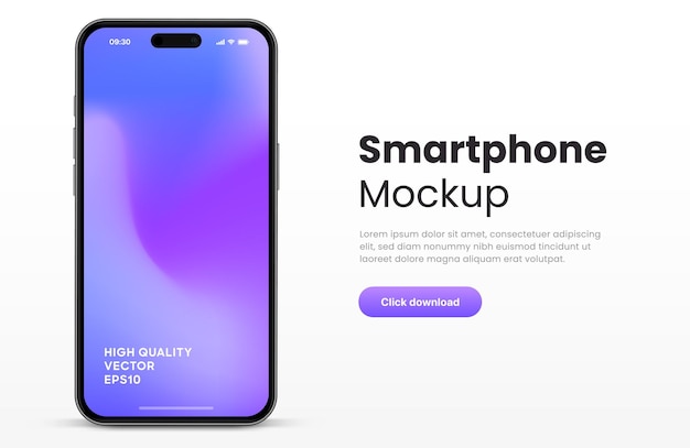 3d high quality smartphone mockup with different angles and isolated background for show mobile app