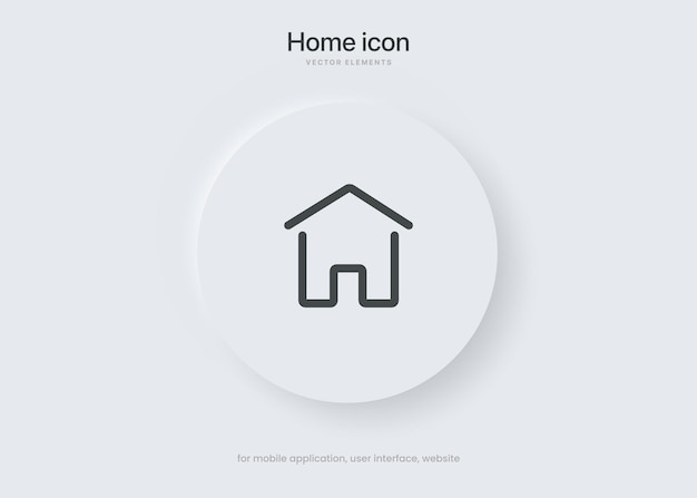 3d home, homepage, base, main page, house icon emblem symbol sign push button for ui website