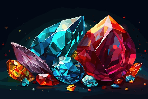 3d illustration colorful diamond high resolution