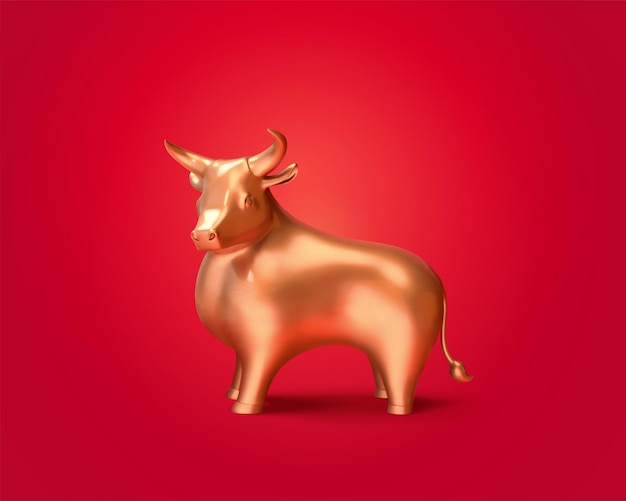 3d illustration gold bull