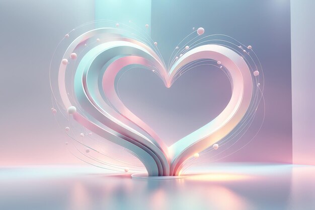 Vector 3d illustration of a heart with beautiful background