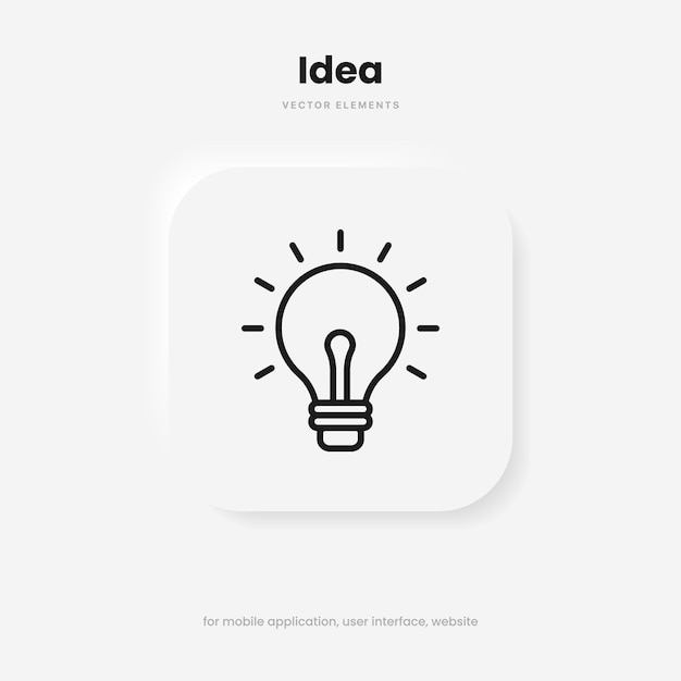 3d light sign bulb line icon idea icon, solution, thinking concept. lighting electric lamp.