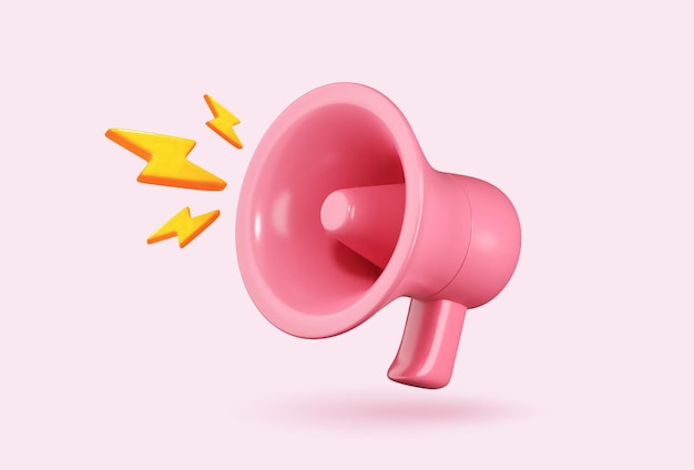 3D megaphone for promotional announcements and communication