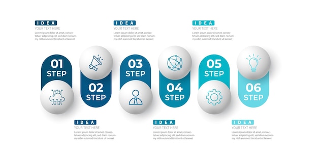 Vector 3d modern minimalist elegant clean circular steps editable infographic design template vector