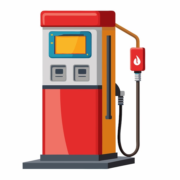 Vector 3d petrol dispenser with realism on a white background