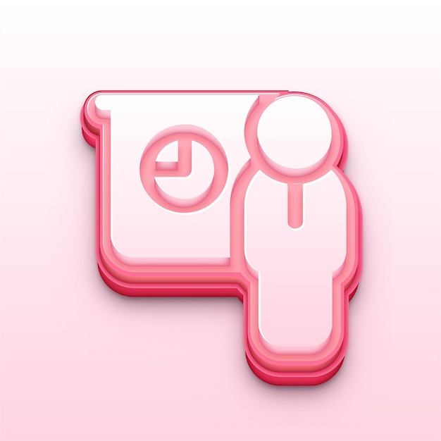 Vector 3d pink presenter icon for conferences and professional design