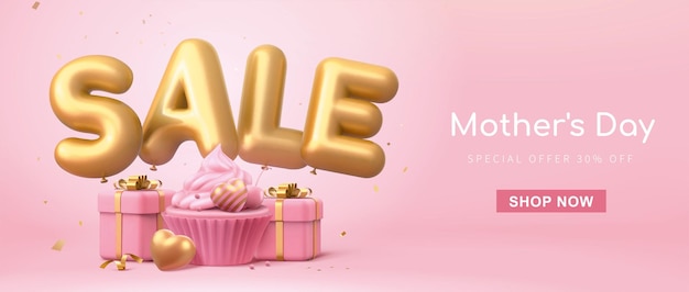 3d pink sale balloon web template