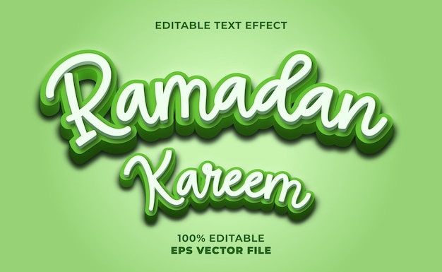 3D ramadan kareem text effect template